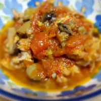 手羽元と茄子のトマト煮