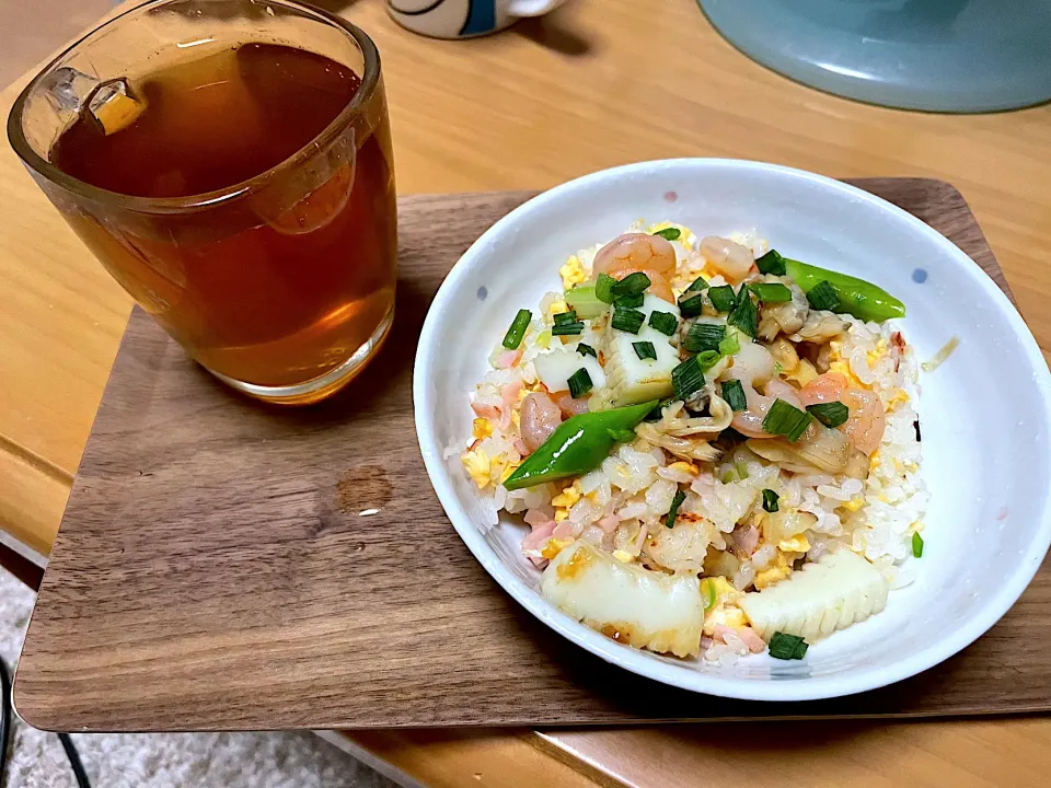 海鮮あんかけチャーハン|黒蜜きなこさん