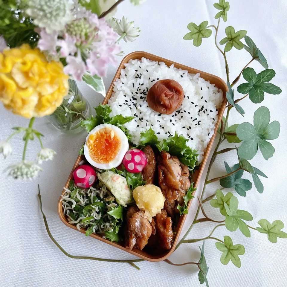 Snapdishの料理写真:9/6❤︎主人のお弁当🌱鶏の照り焼き|Makinsさん