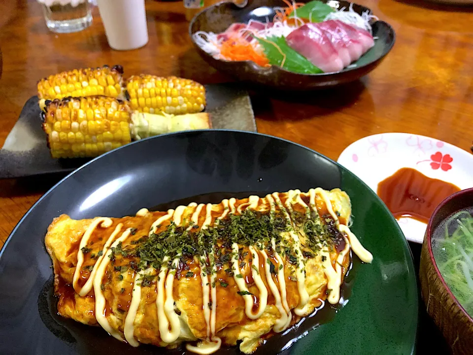 豚平焼きで宅飲みだ！|さんだーさん