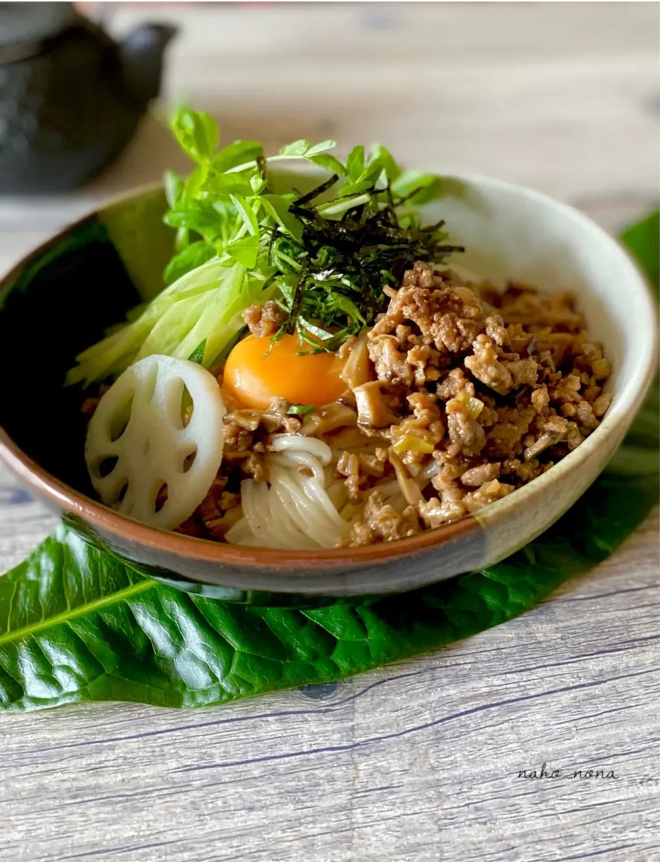 れんこん入り肉味噌ぶっかけ素麺|naho_nonaさん