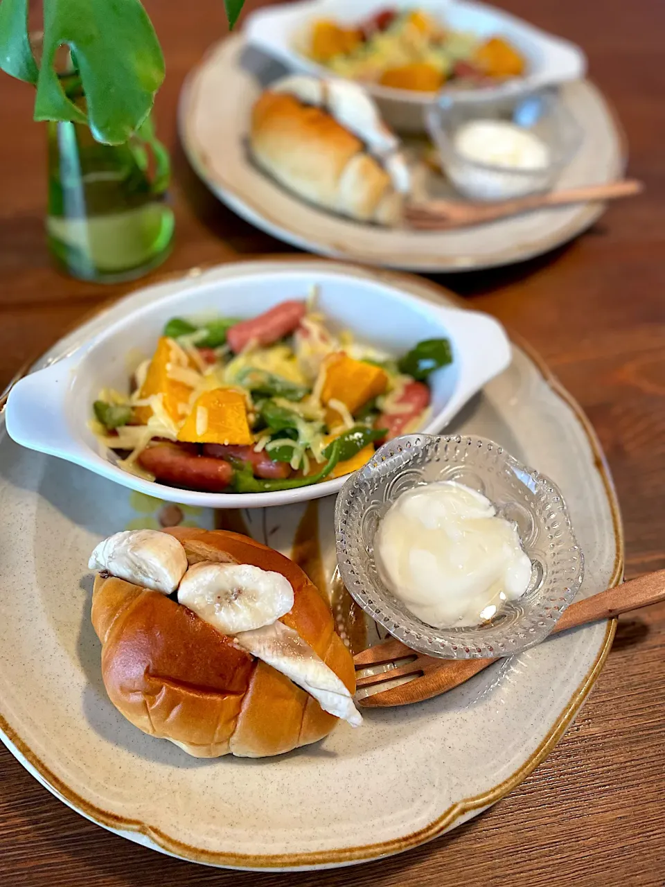 蒸し野菜のチーズ焼き、チョコバナナ|ＭＡＲＵＥ家の食卓さん