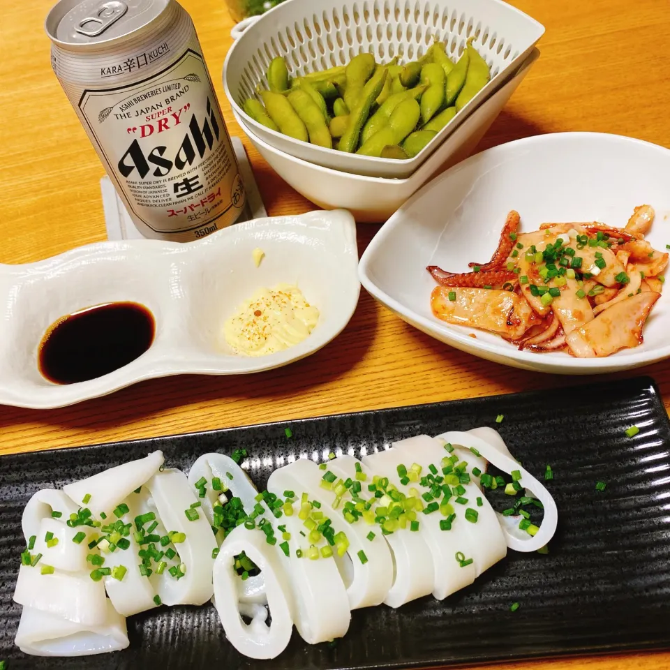 剣先イカ(湯引きとバター醤油炒め)
‪枝豆|naoさん