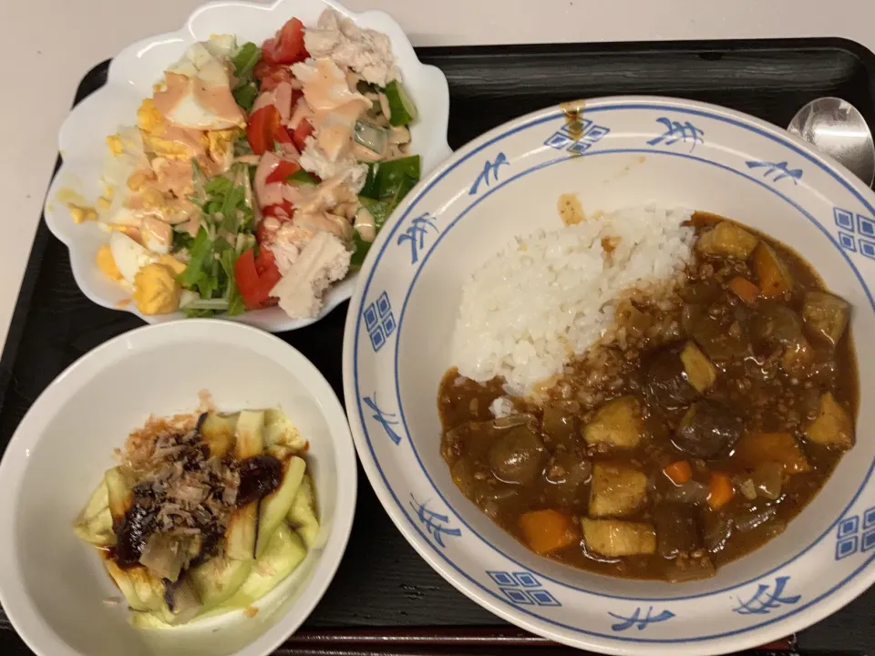 夏野菜カレー、コブサラダ|クラチさん