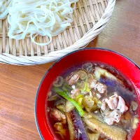 豚肉とナスのつけうどん🍆|なーまりさん