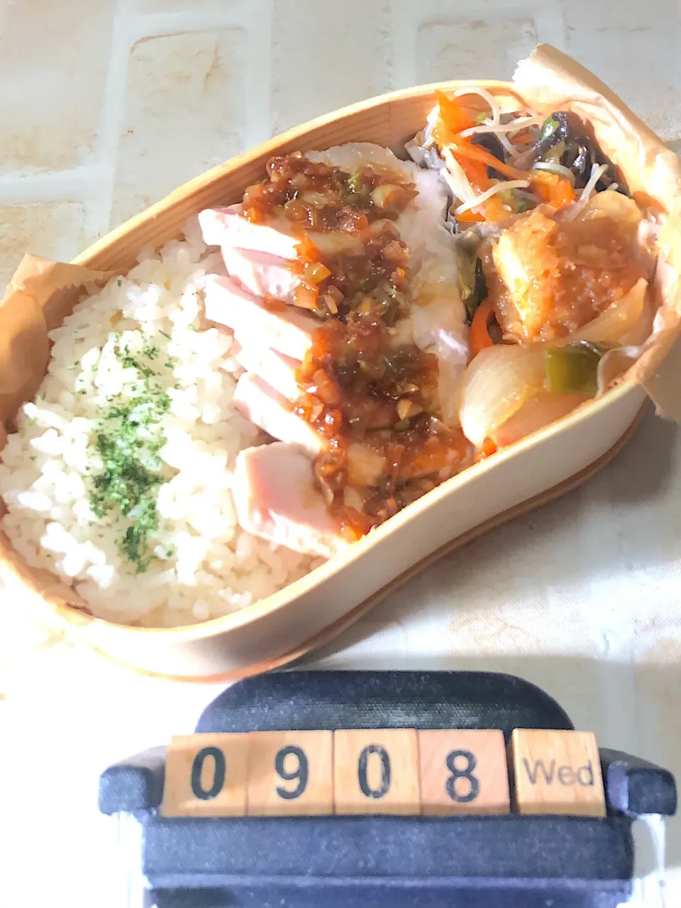 Snapdishの料理写真:カオマンガイ弁当☆9/8#高校男子弁当|yu-co☆さん