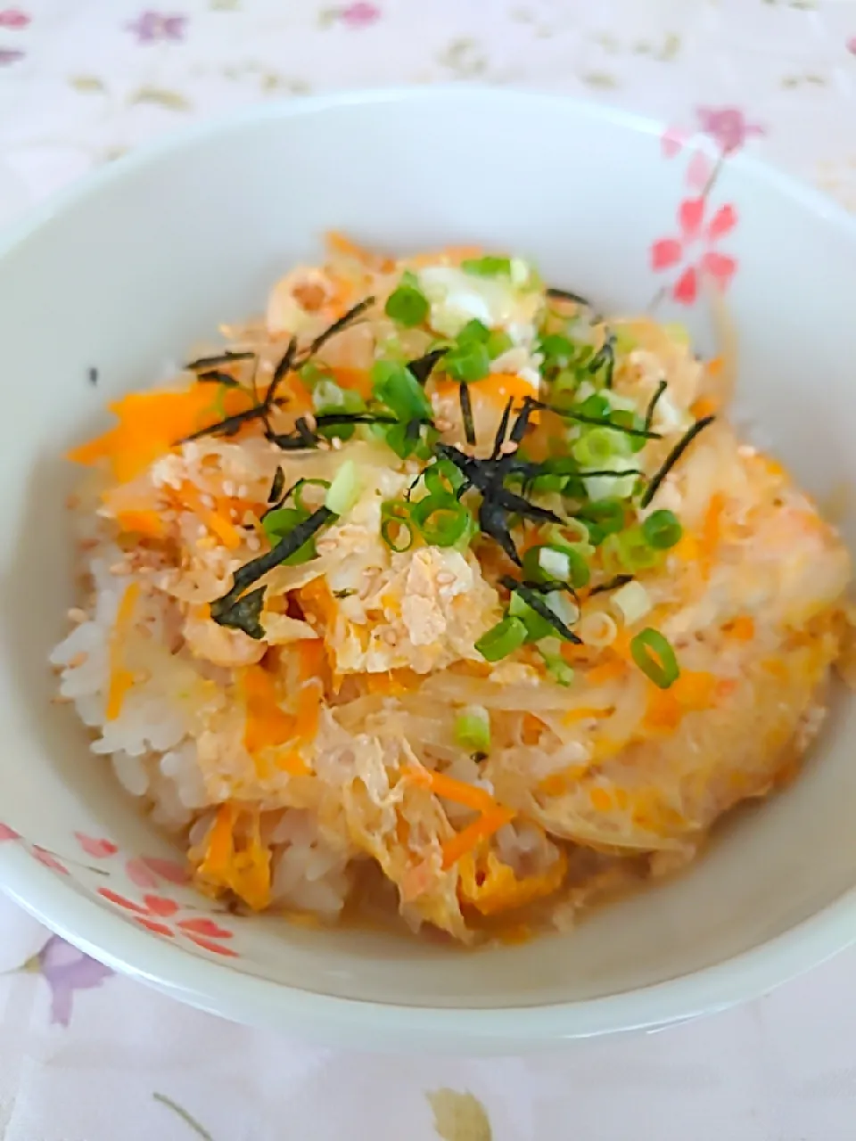 タマゴ丼　夫用ランチ|🍒ふみりん🍒さん