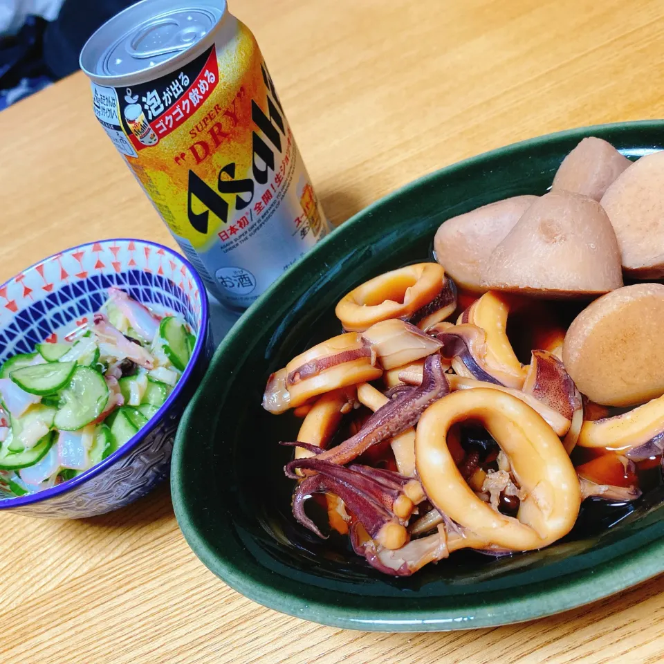 Snapdishの料理写真:剣先イカと里芋の煮物
‪‪きゅうり、タコ、ホタテ缶の酢の物|naoさん