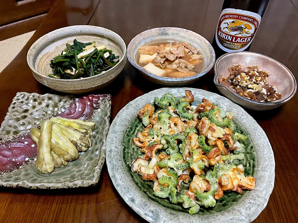 2021.9.8 ゴーヤとちくわのかき揚げ🍻🍻🍻|ゆみずさん