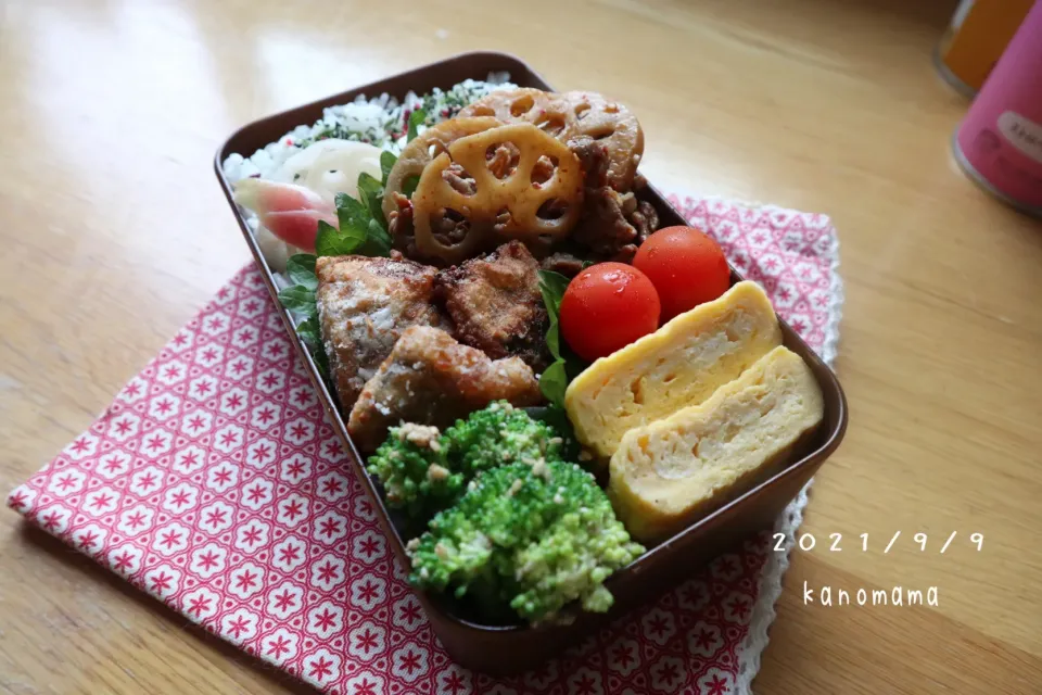 Snapdishの料理写真:兄さん弁当♪鯖缶の竜田揚げ〜|ゆきさん