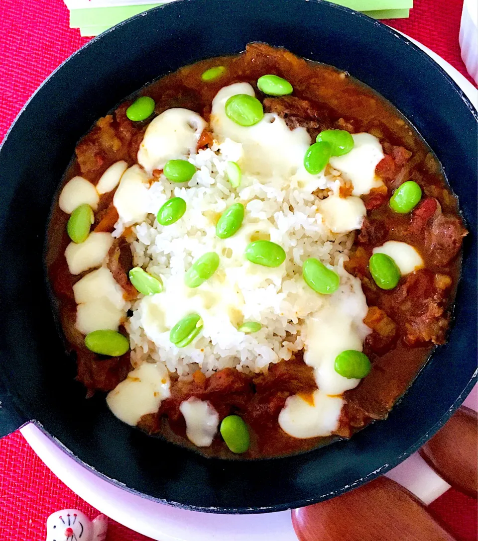 Snapdishの料理写真:スキレットで焼きスパイスカレー🍛|HAMI69さん