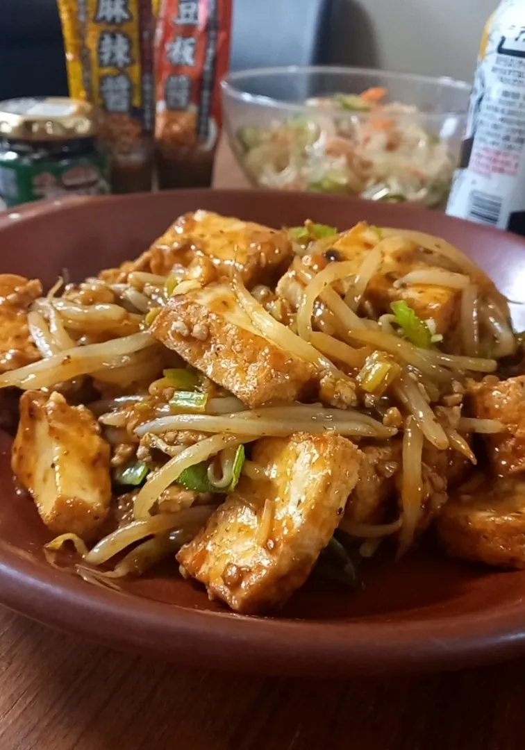 麻婆もやし厚揚げ|まりおさん