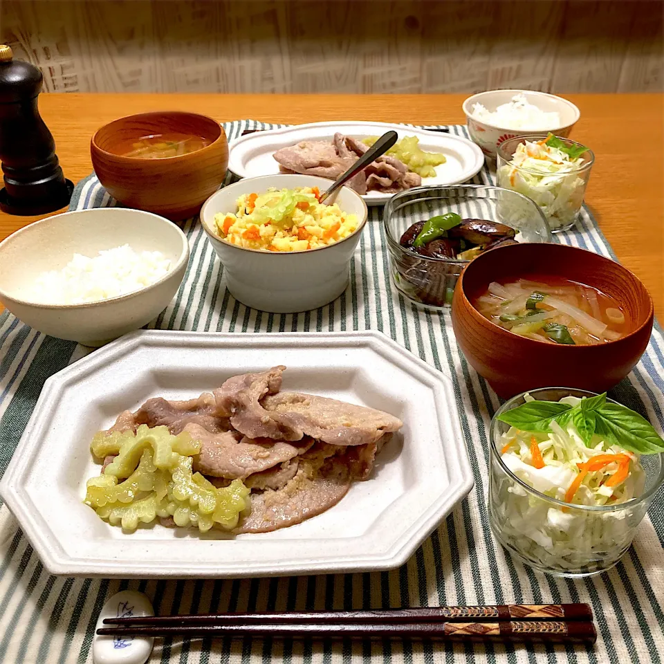 塩糀しょうが焼きの晩ごはん|むぎこさん