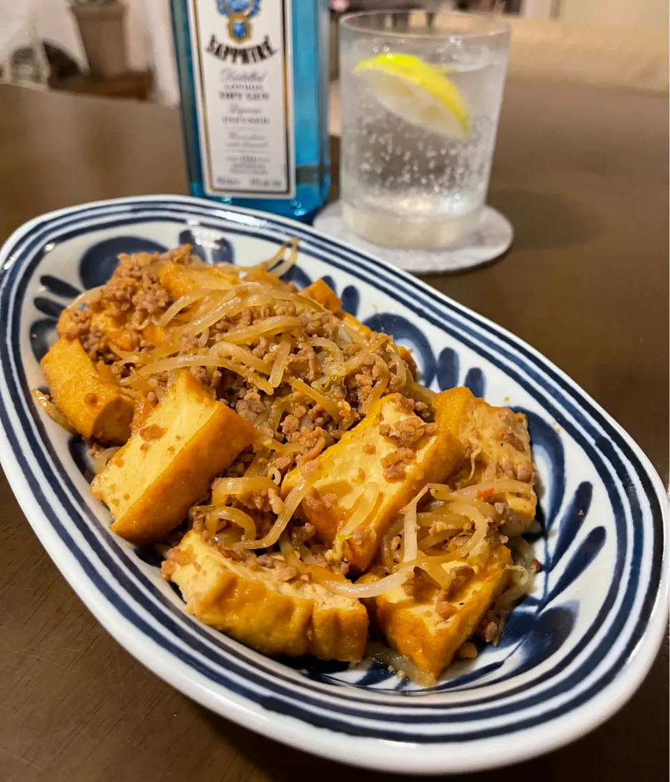 まりおさんの料理 麻婆もやし厚揚げkarano〜うまかばい豆板醤炒め|ナガマンさん