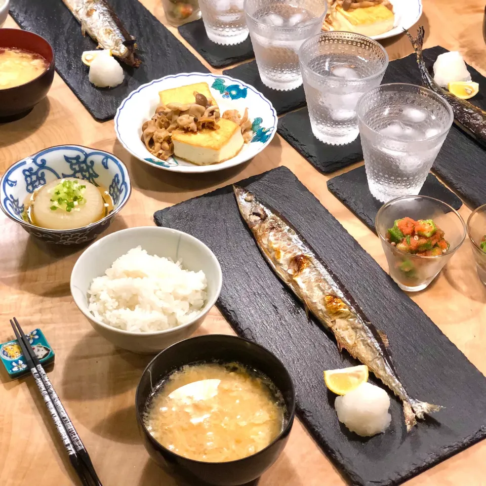 秋刀魚の塩焼きで晩ごはん。|1480_kojiさん