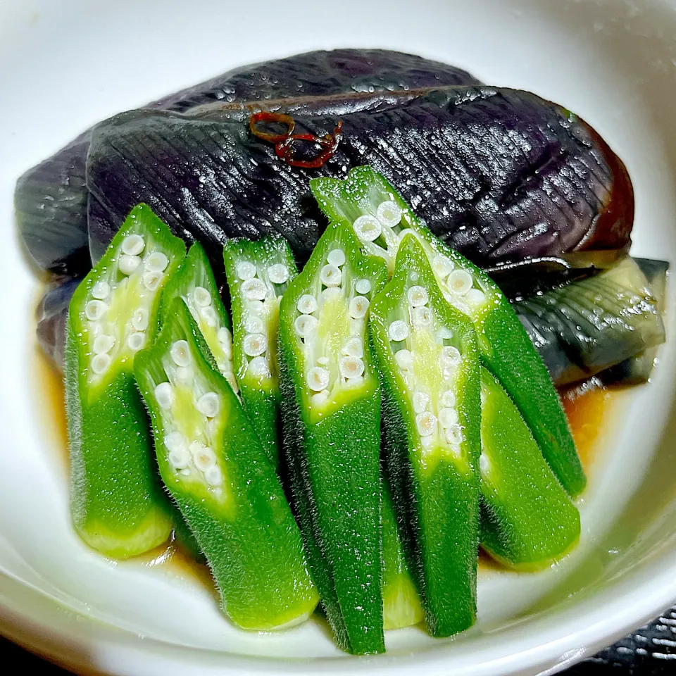 茄子の田舎煮とオクラの煮浸し|たまさん