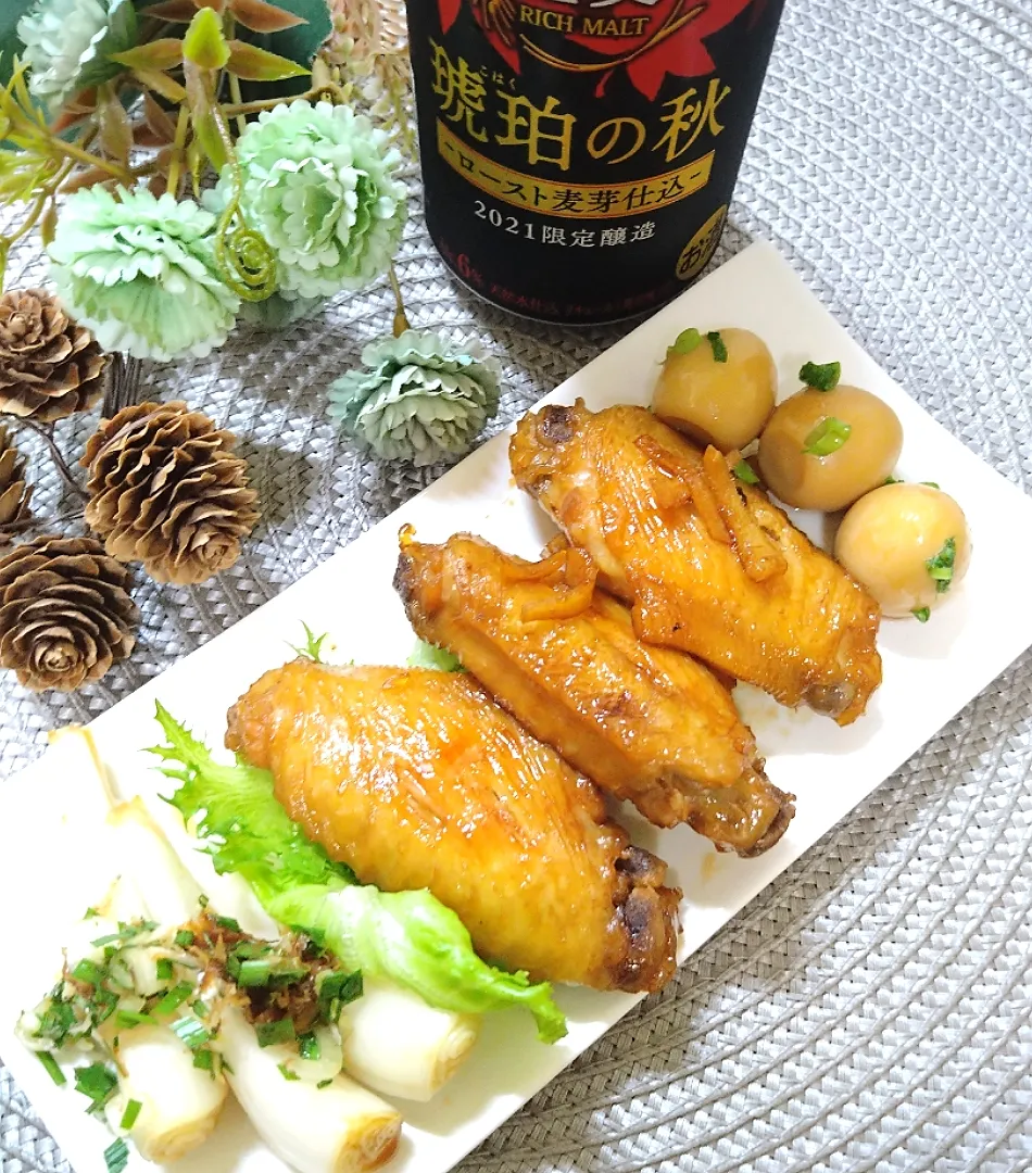 Snapdishの料理写真:からあげビールさんの料理 甘辛照りウマっ♪ビールが進む!オイスター中華手羽先|fumi ◡̈⋆さん