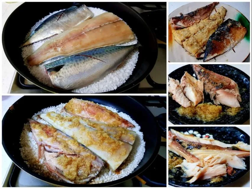 baked mackerel over coarse salt|steven z.y.さん