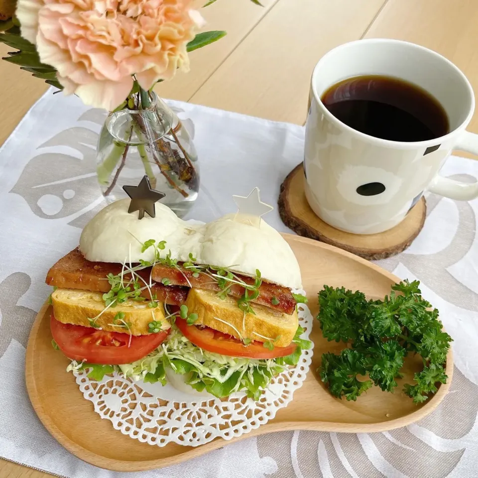 9/14❤︎焼肉ダレスパム&たまご焼きサンド🌱✨お弁当の残り物で…
〈サンド具材〉
・ソフトフランスパン
・焼肉ダレスパム
・たまご焼き
・フリルレタス.キャベツ.トマト|Makinsさん