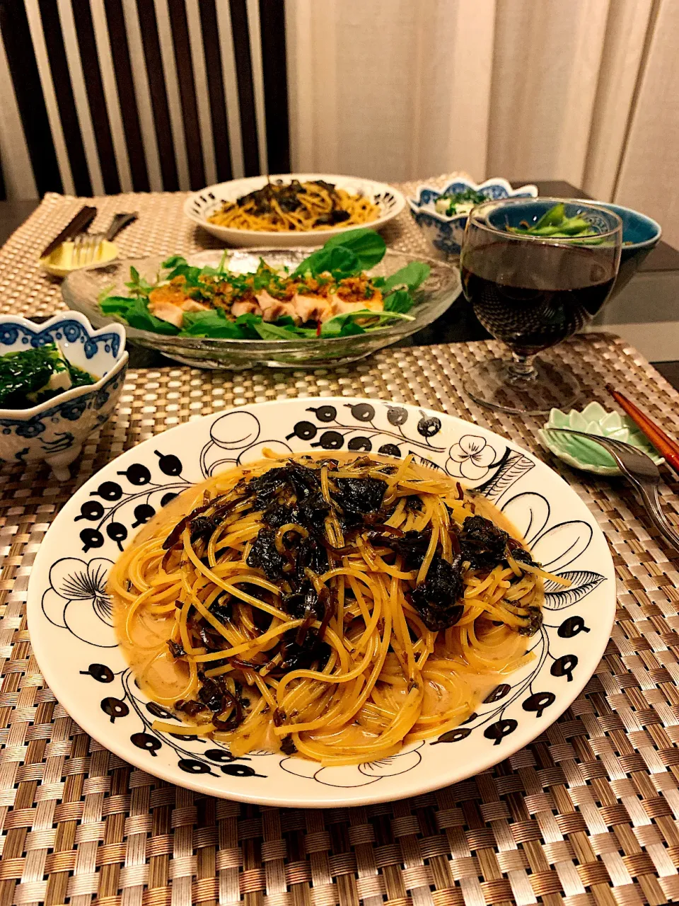 海苔クリームパスタの夕ご飯|Fumiko Aburataniさん