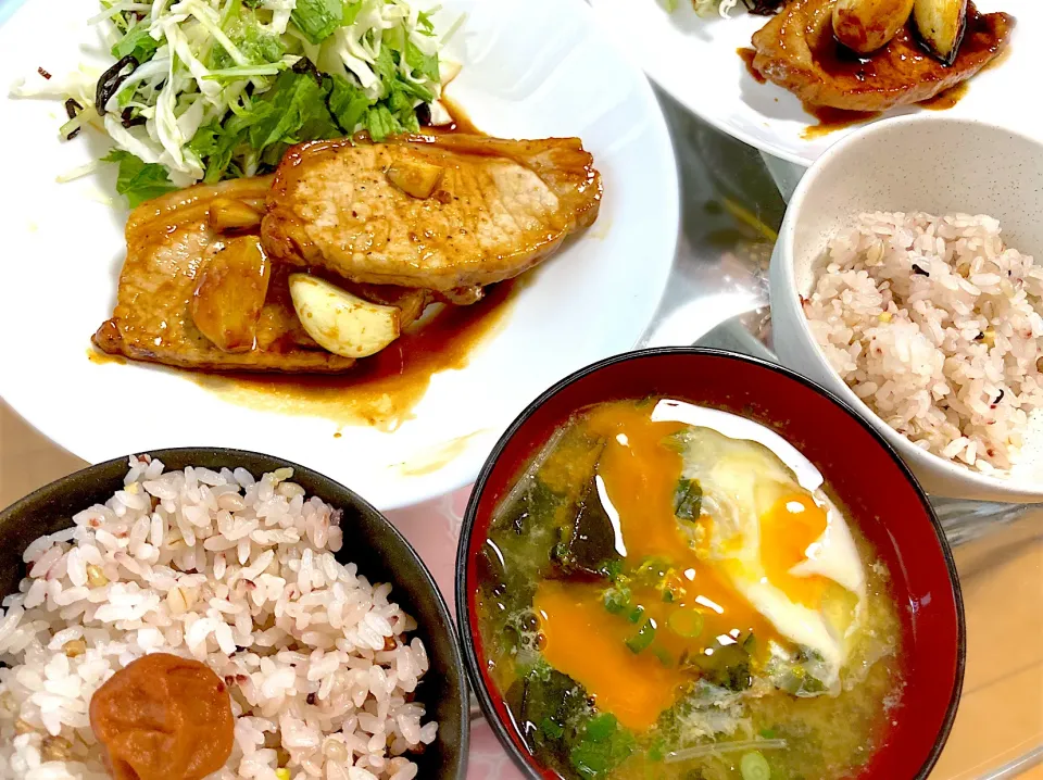 トンテキ朝食|しおり。さん