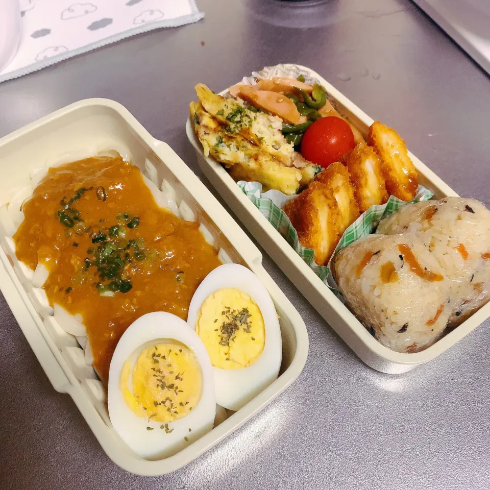 Snapdishの料理写真:冷やしカレーうどん弁当|ゆかちんさん