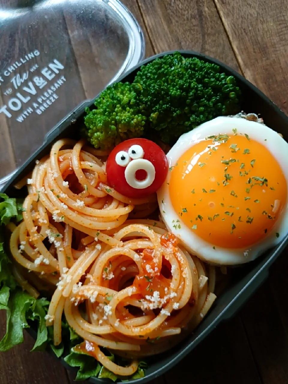 Snapdishの料理写真:漢の…長女用🍱トマトが活きてるミートスパゲッティ弁当|ᵏᵒᵘさん