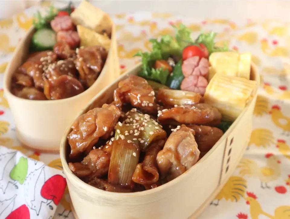 高校生男子＆中学生男子弁当🍱焼き鳥丼|なかじー。さん