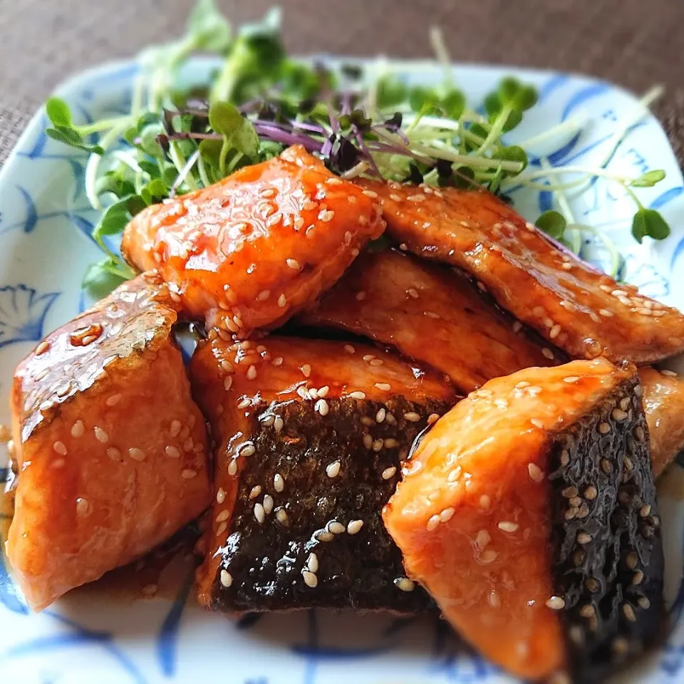 秋鮭の甘酢照り焼き|ポトスさん