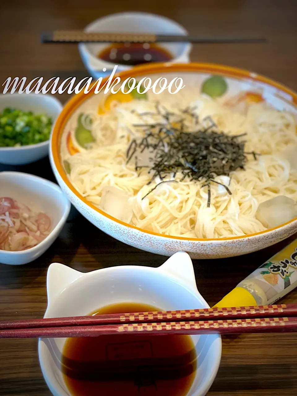 ただのそうめん😂🍉|マイコさん