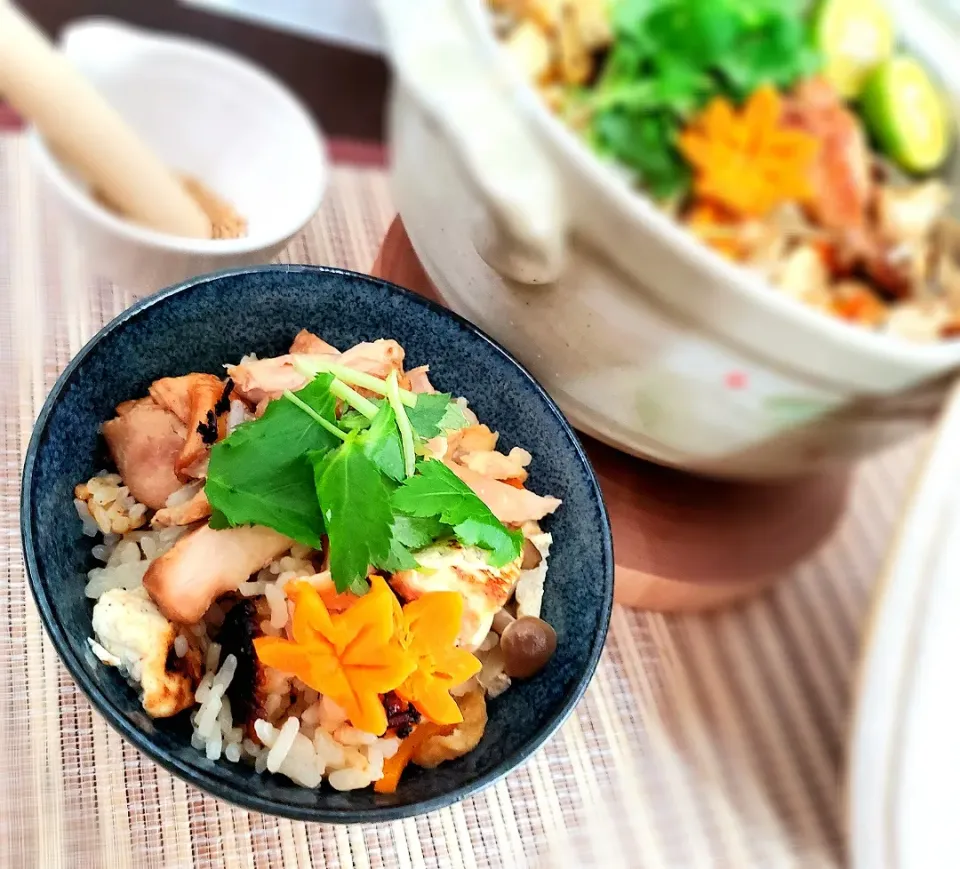 どんどろけ飯を釜飯で( ˙▿˙　)鳥取の郷土料理だぞ。|まぁさん