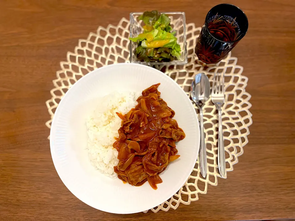 ハヤシライスのお夕飯🌛|みーぬさん