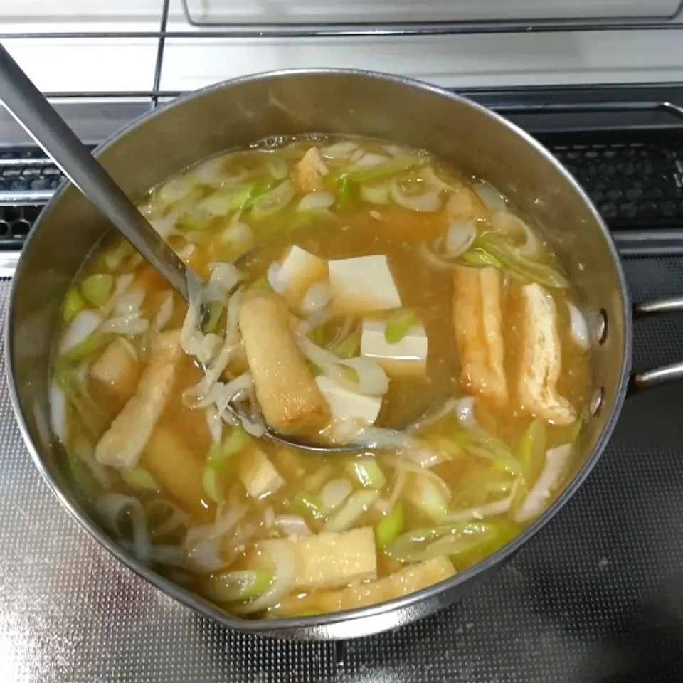 油揚げ、豆腐、ネギのみそ汁|しまだ ちえこさん