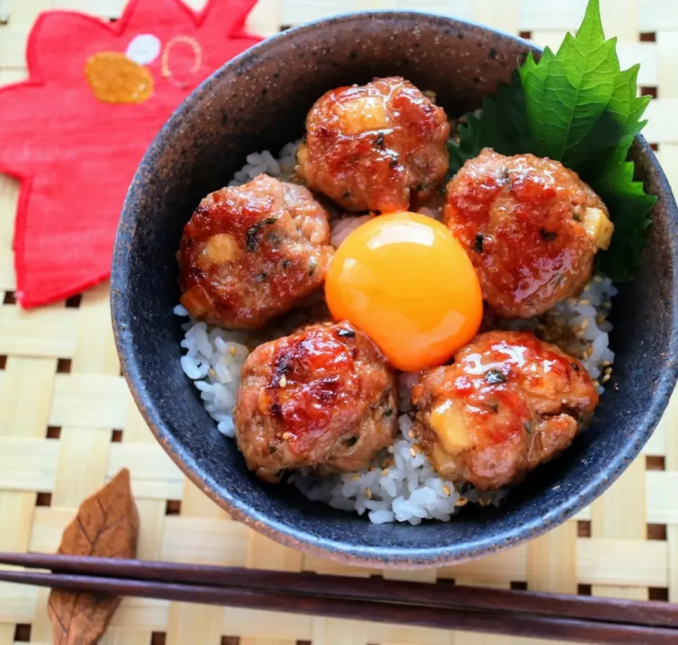 しそ香る！しゃきしゃき長芋つくね丼|kaotohananさん