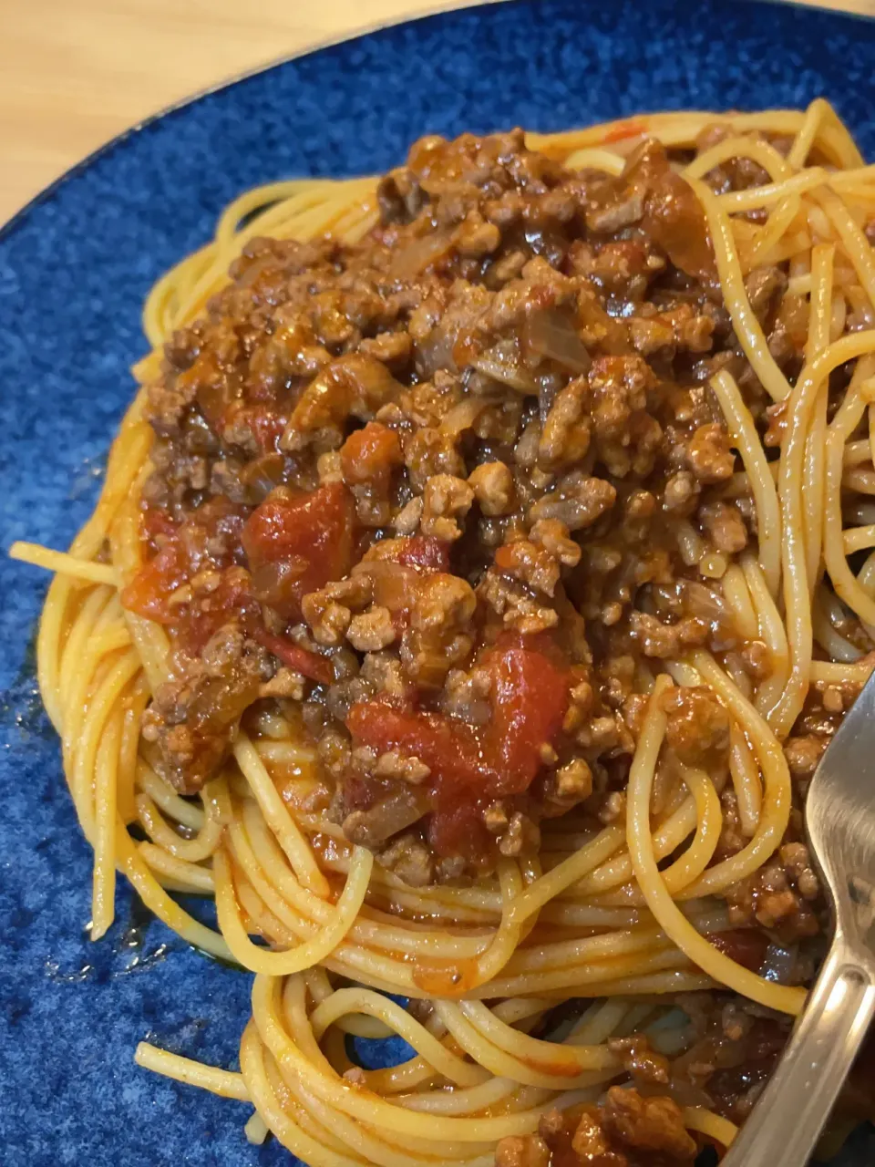 今日のミートソースはちょっとヘルシーに大豆のお肉入り❤️|かおたまさん