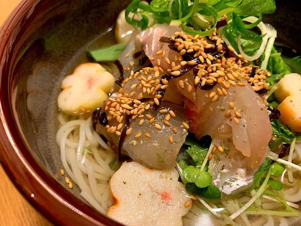 真鯛の塩昆布〆温めん|半田手延べそうめんの店 阿波や壱兆さん