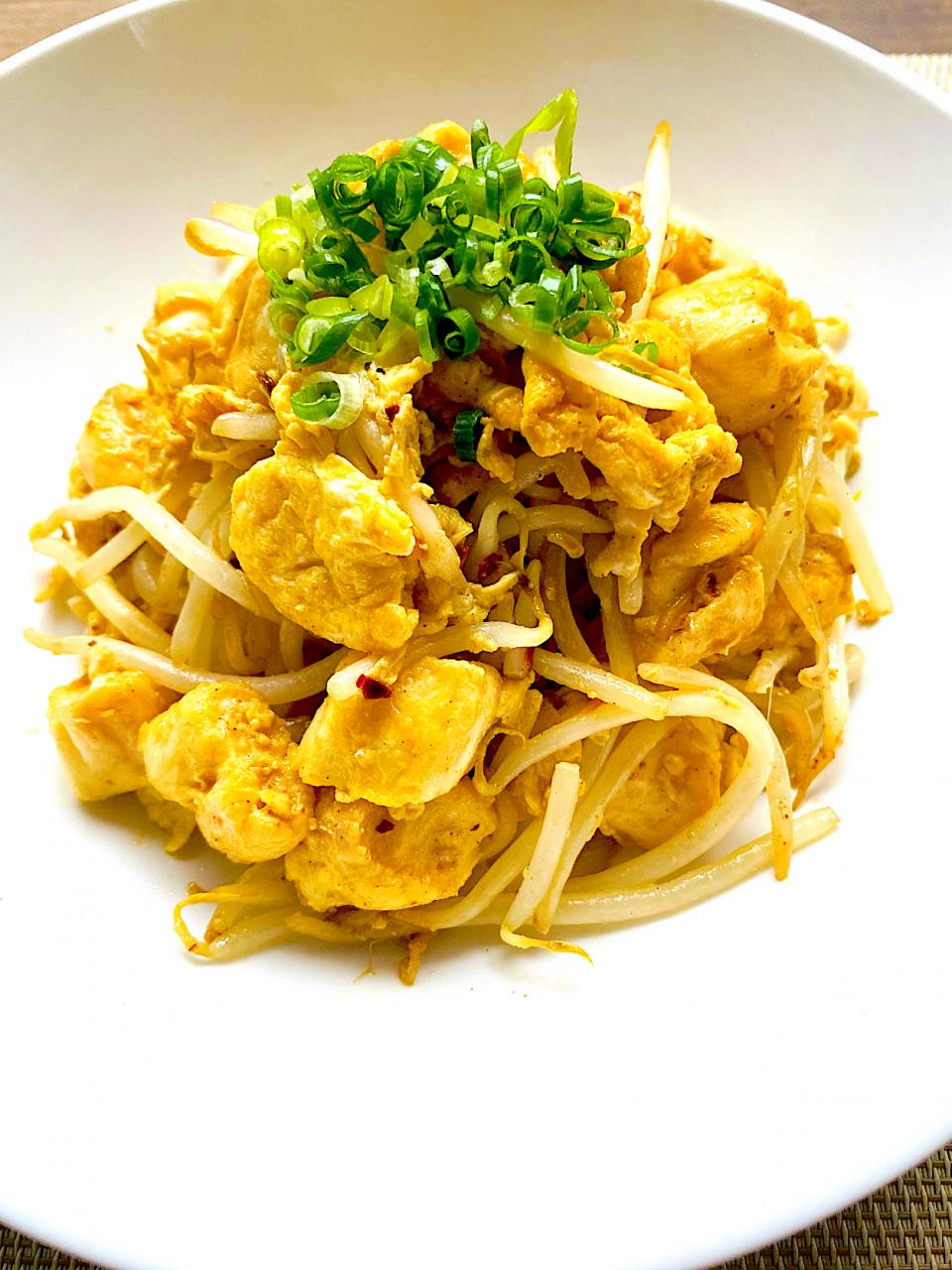 ふわふわお麩ともやしのチャンプル