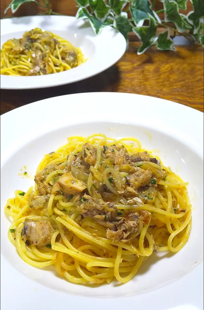 鯖缶のペペロンチーノ|マイケルの料理さん