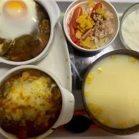 ミニカレーグラタンの朝ごはん！|あんこさん