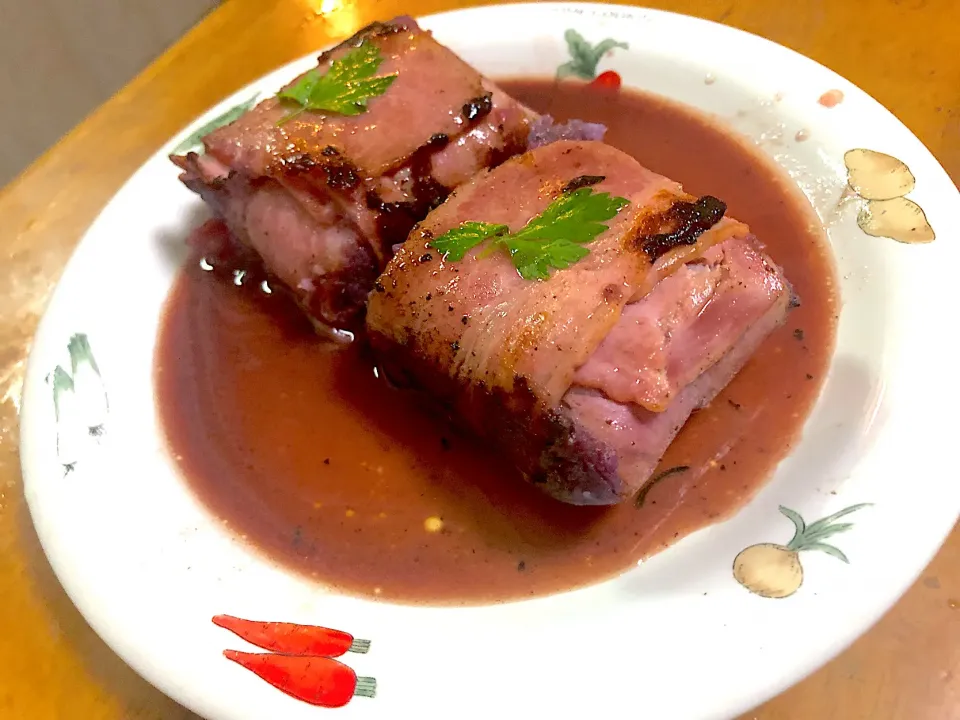 紅芋のベーコン包み焼き|イシュタール石井さん