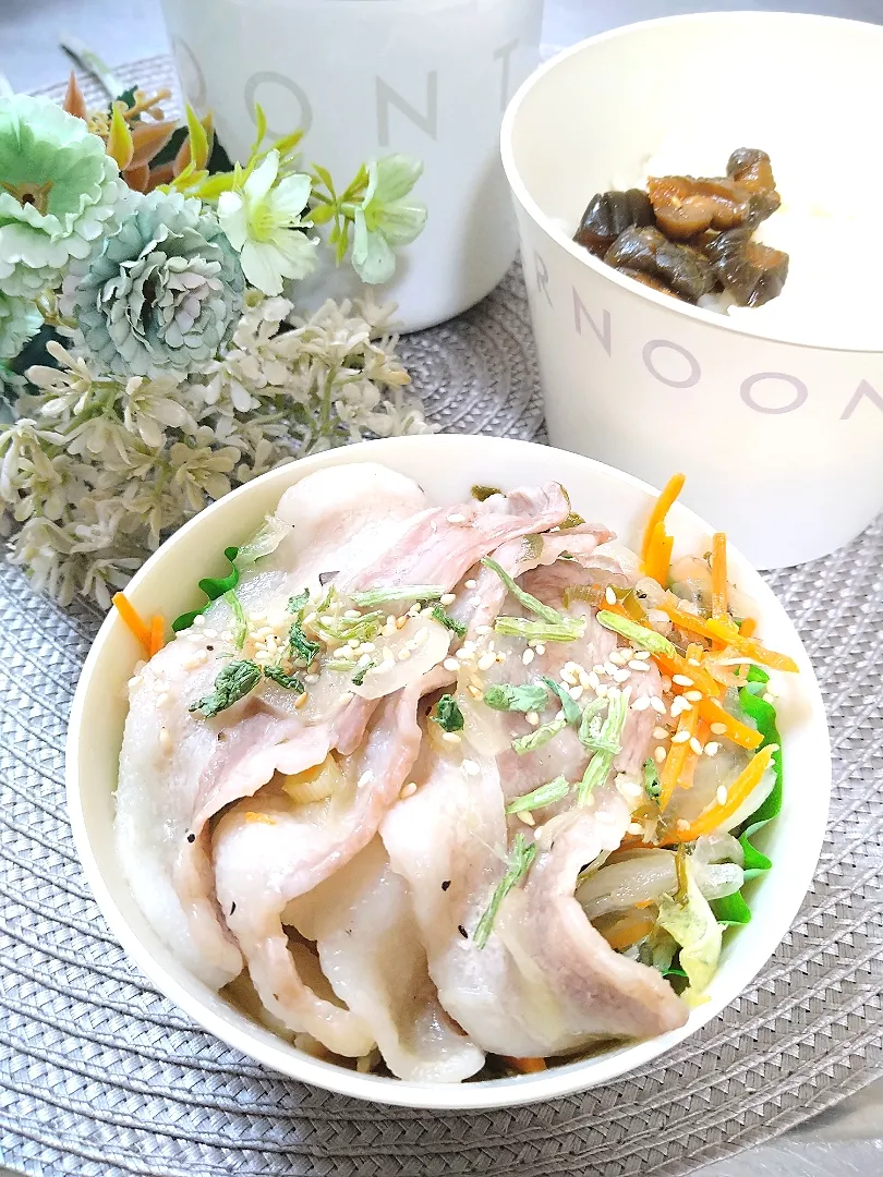 あぐ～豚deしゃぶしゃぶ温野菜ジュレ丼 😋|fumi ◡̈⋆さん