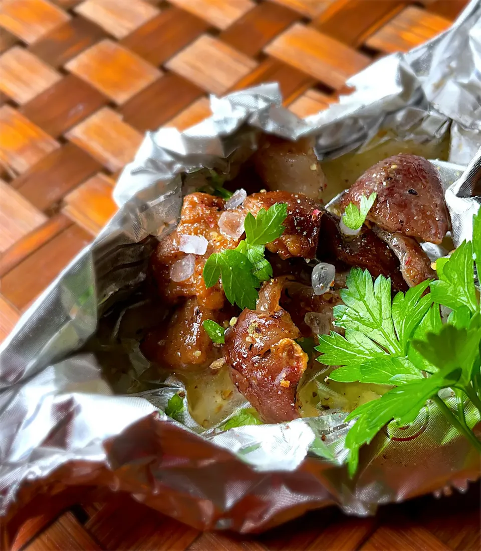 Snapdishの料理写真:釣り魚🎣イチロッタさんのキジハタの内臓のバターホイル焼きをオオモンハタで✨|9421beruさん