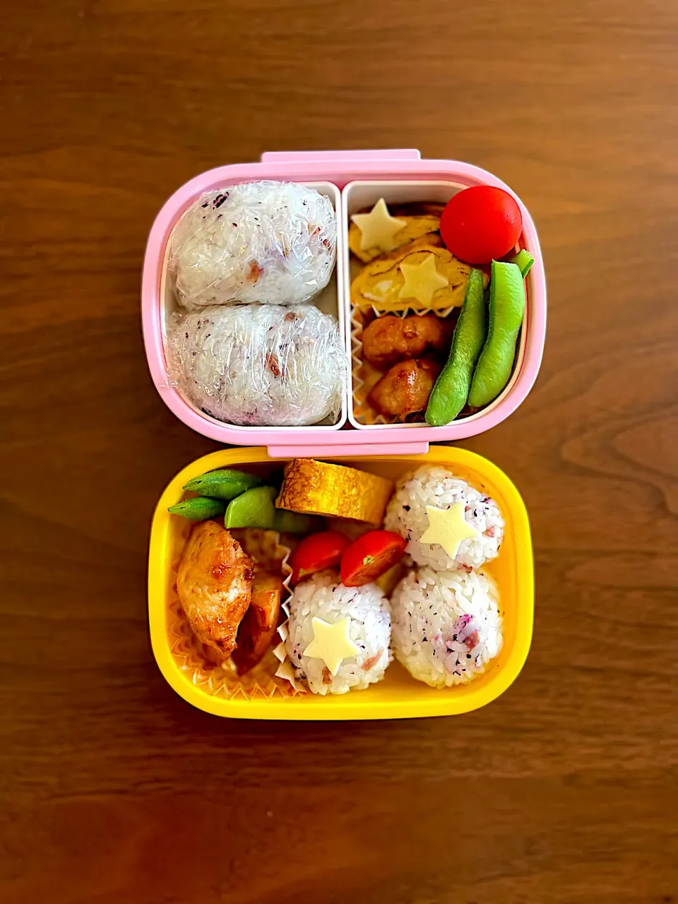 Snapdishの料理写真:年中さんとプレさんのお弁当🌸🐥|みーぬさん