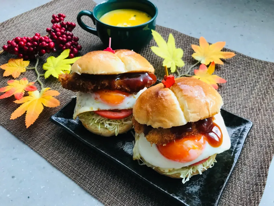 「チキンカツバーガー🍔」|バシュランさん