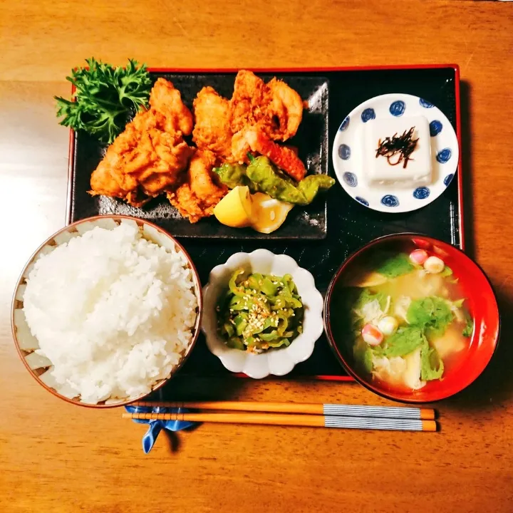 唐揚げ定食風🍃|かのさん