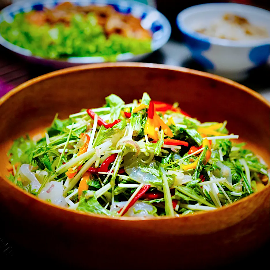 キジハタのお刺身サラダ✨✨✨野菜もしっかり取らんとな❣️😄|イチロッタさん