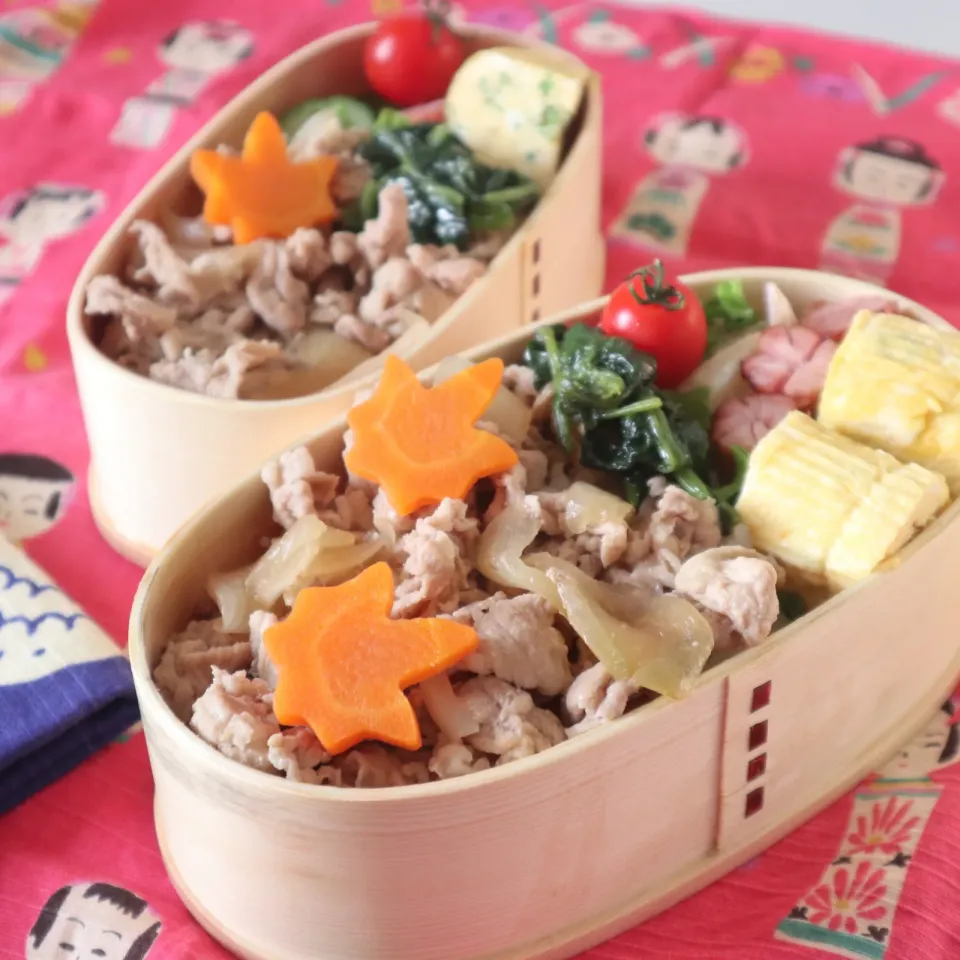 Snapdishの料理写真:高校生男子＆中学生男子弁当🍱豚丼|なかじー。さん