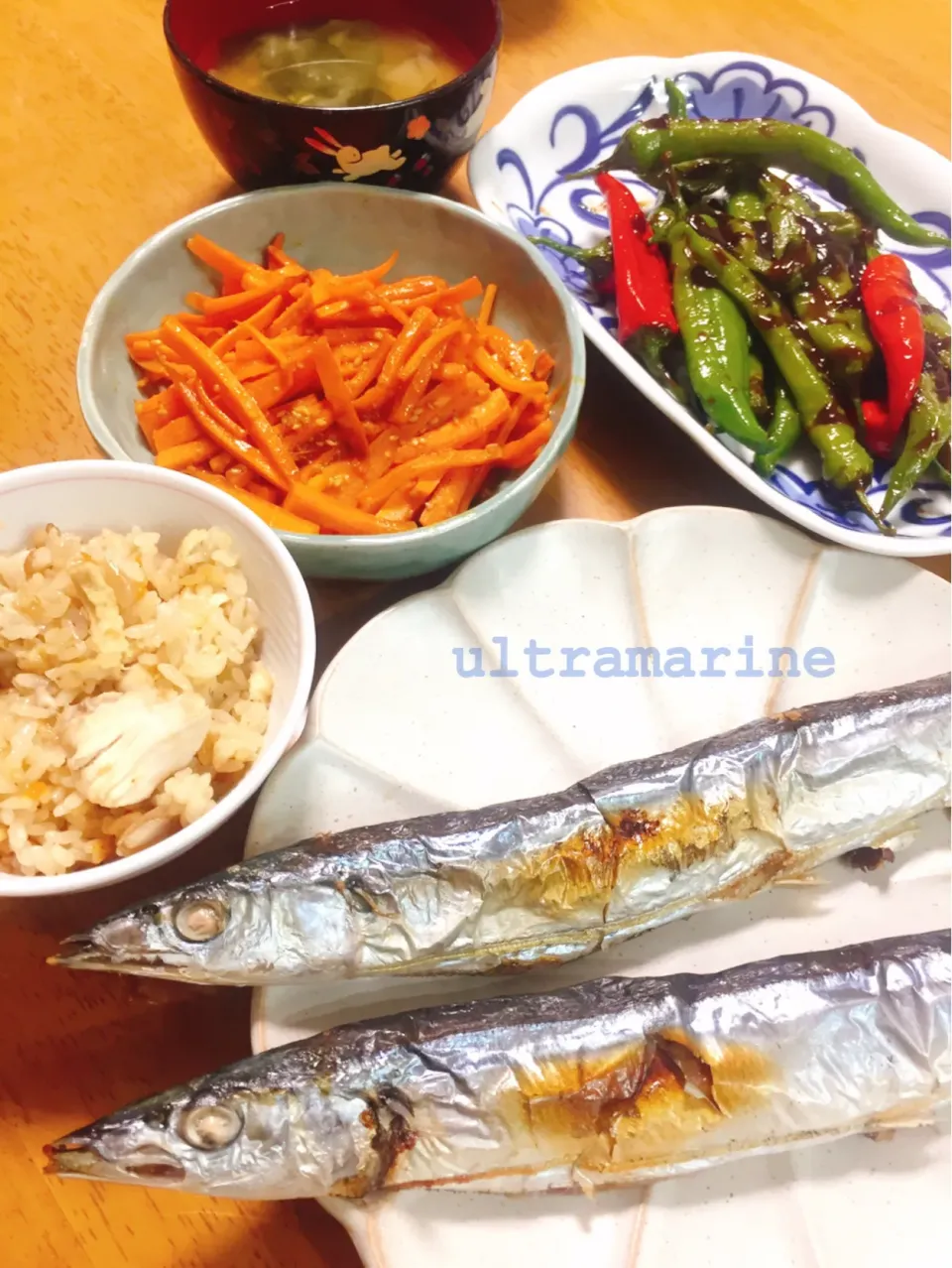 ＊鶏めしと秋刀魚で秋のごはん♪＊|ultramarineさん