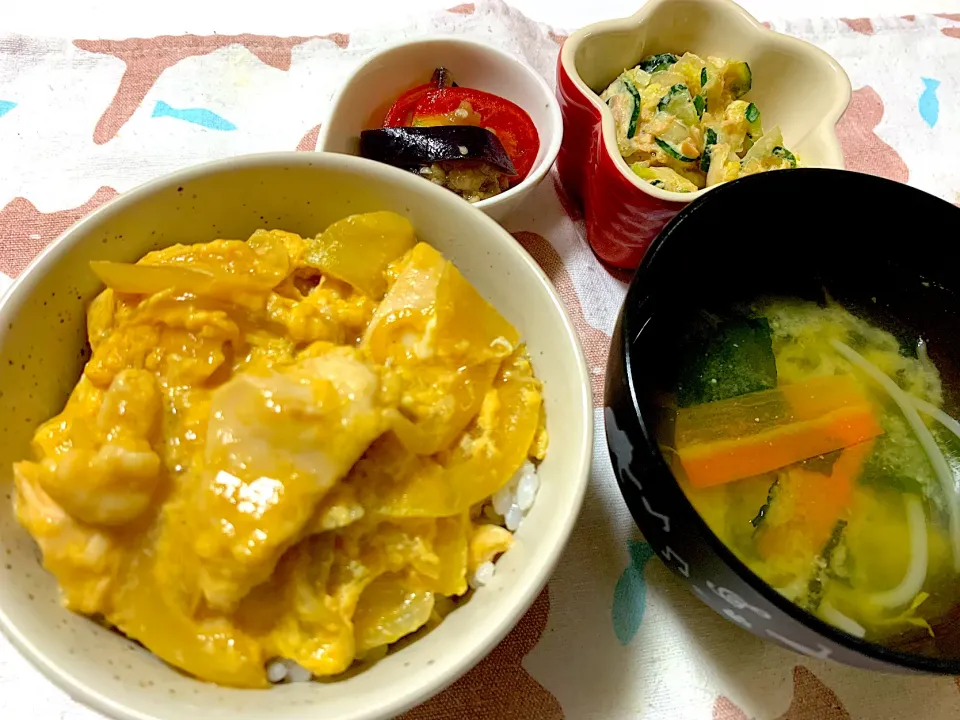 親子丼晩ご飯|ゆさん