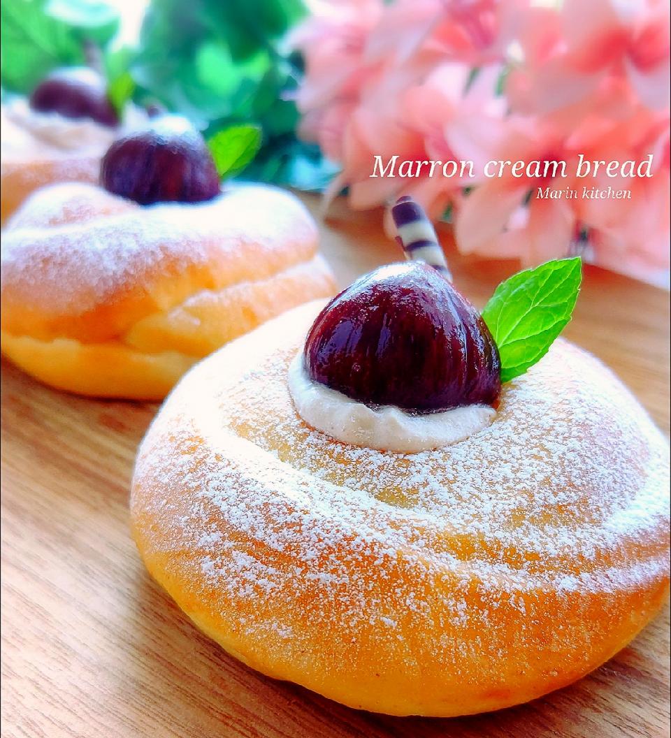 マロンクリームパンと渋皮煮🌰